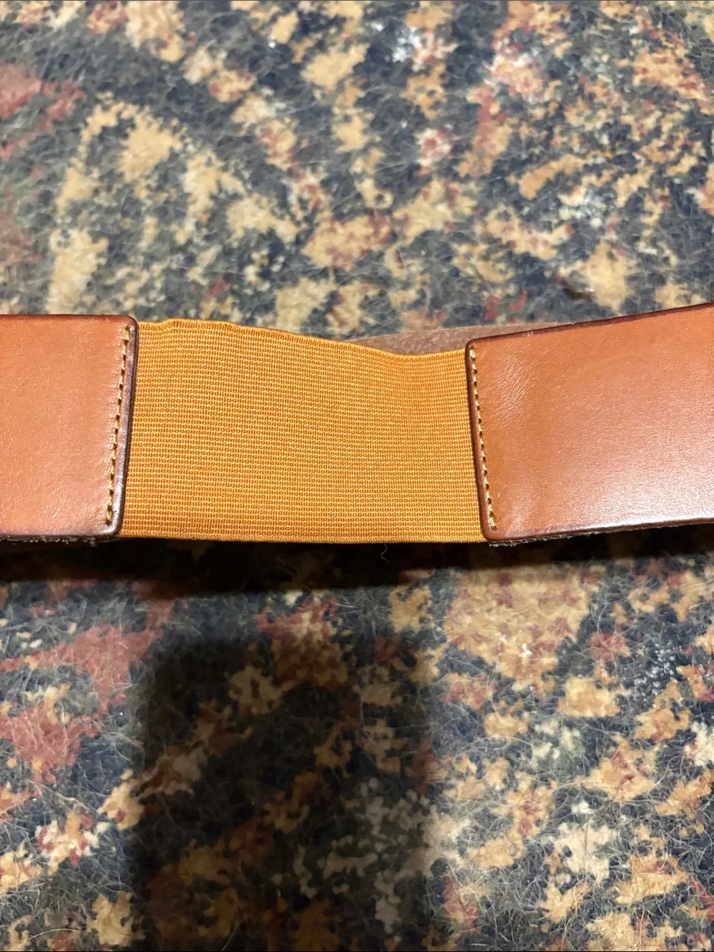 Men's Tan Leather Belt with Brass Buckle